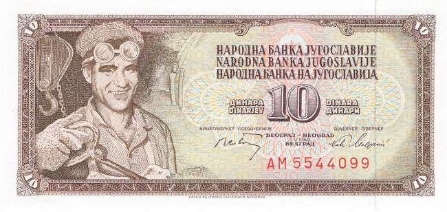 Jugoslawien p82c 10 Dinara 1968